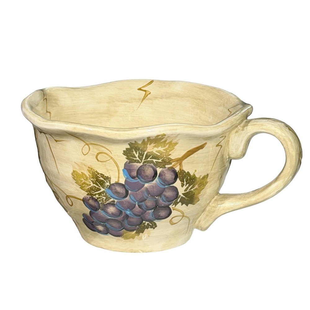 Tabletops Unlimited Cabernet Coffee Cup Hand Painted Grapes Mug Vineyard